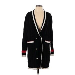 ZARA Color Block Black & Ivory Pearl Button Cardigan - S